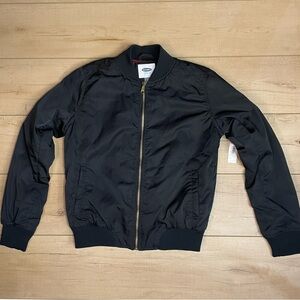 Old Navy Women’s Black Rose Liner Bomber Jacket Sz Small NWT